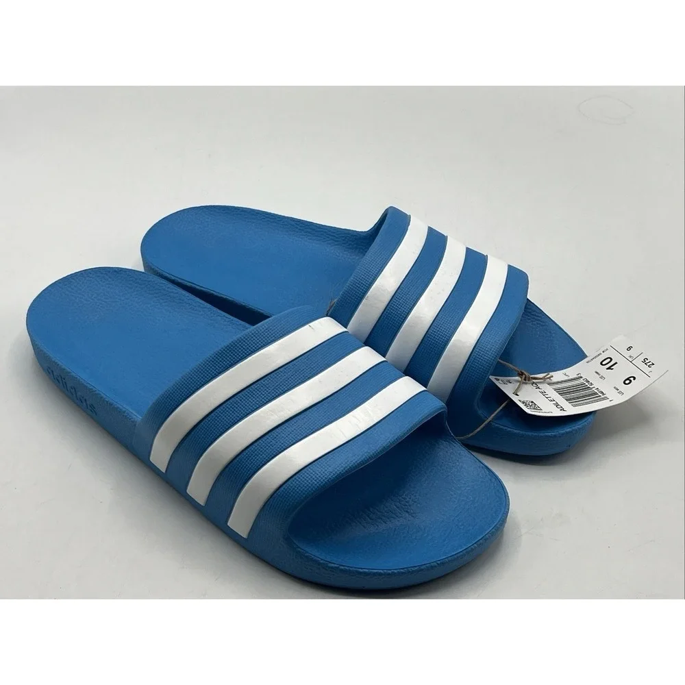 Adidas FY8047 Solar Blue Adilette Aqua Slide New with Tags Men's Size 11 Sandals